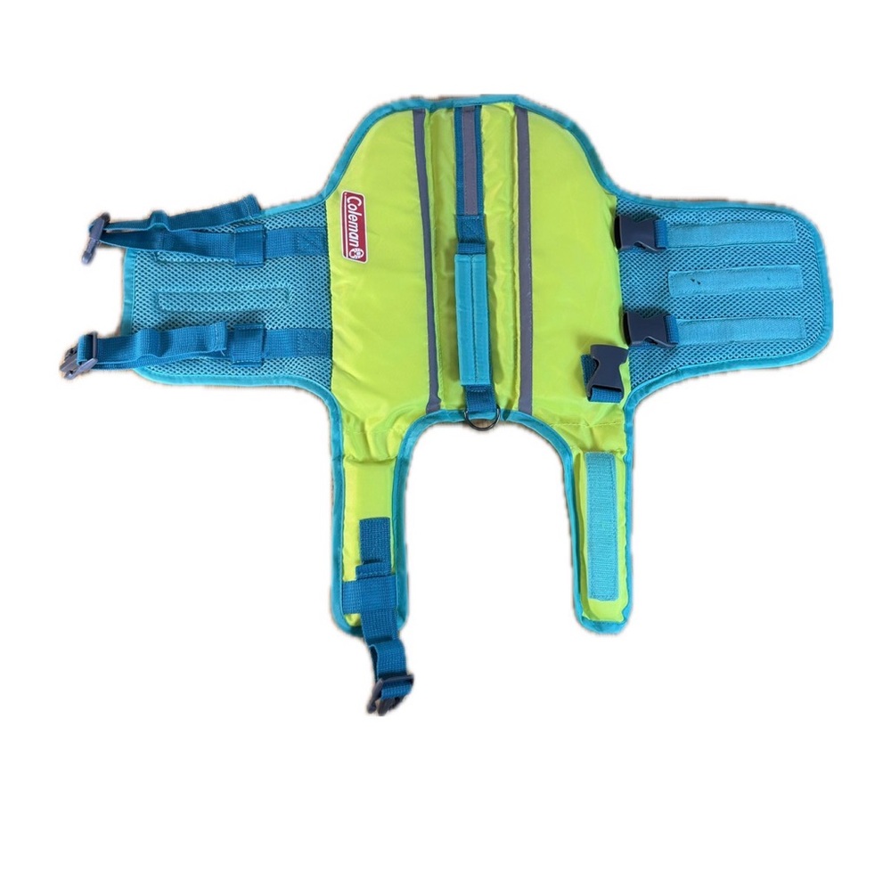 Coleman Dog Life Vest Jacket Float Coat Yellow Green Reflective Safety XS 15 Lbs - Picture 2 of 7